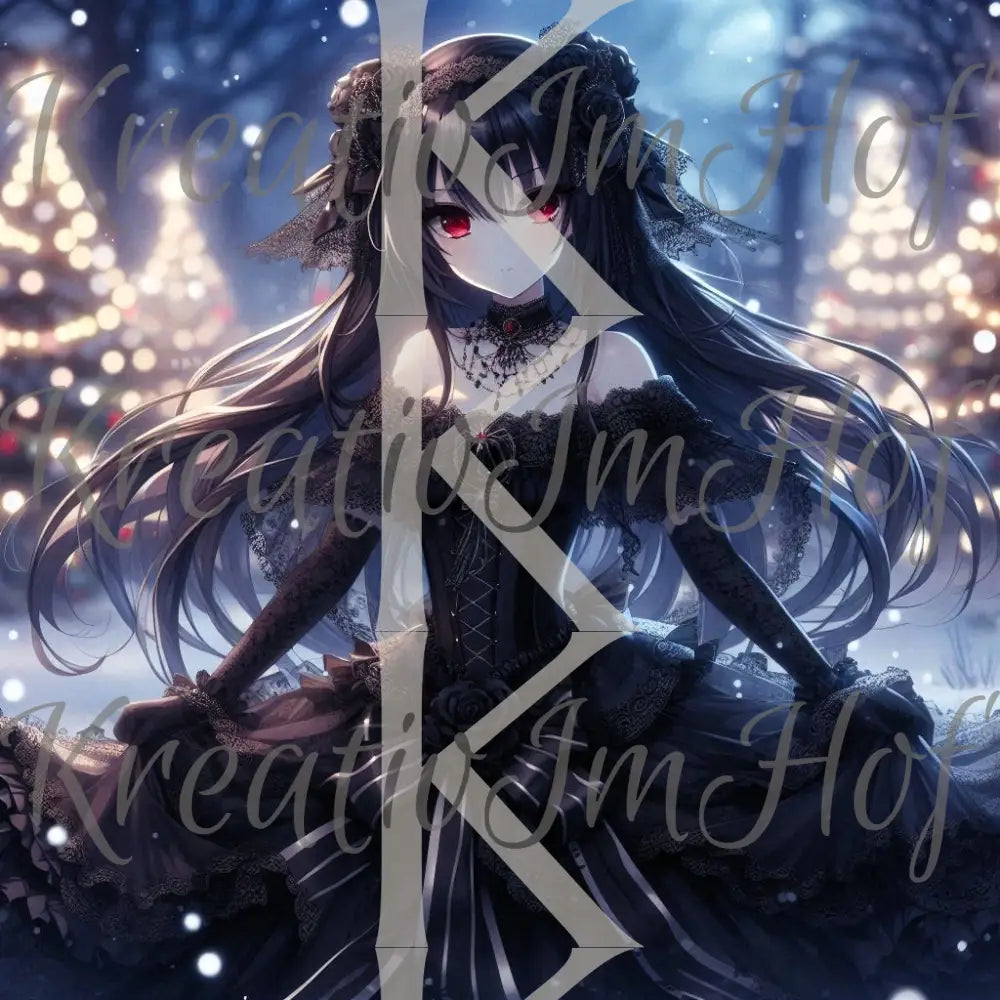 Coverpaper Winteranime schwarz 10er Pack