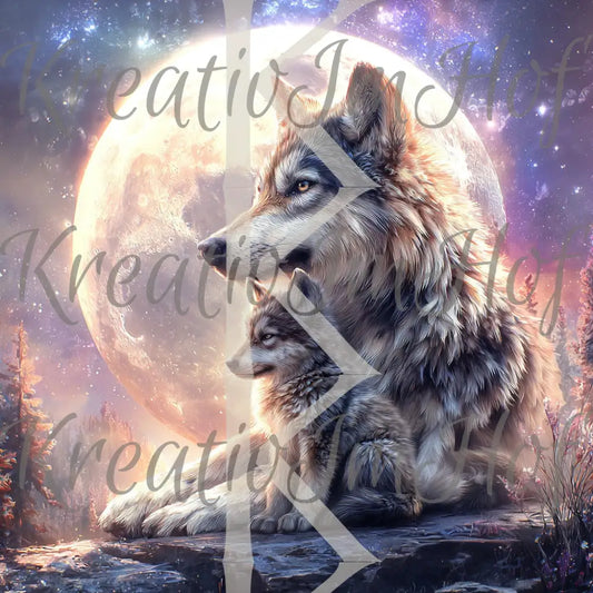 Coverpaper Wolfsmama und Baby 10er Pack